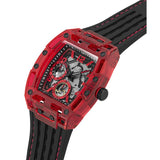 Guess Phoenix Multifunction Analog Red Dial Black Silicone Strap Watch For Men - GW0499G4 Authentic Buy Shop Now
