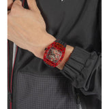 Guess Phoenix Multifunction Analog Red Dial Black Silicone Strap Watch For Men - GW0499G4 Authentic Buy Shop Now