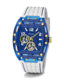 Guess Phoenix Analog Blue Dial White Silicone Strap Watch For Men - GE0499G6 Authentic Buy Shop Now