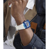 Guess Phoenix Analog Blue Dial White Silicone Strap Watch For Men - GE0499G6 Authentic Buy Shop Now