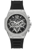 Guess Momentum Chronograph Crystals Black Dial Black Silicone Strap Watch For Men - GW0518G1 Authentic Buy Shop Now