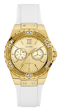 Guess Multifunction Gold Dial White Rubber Strap Watch for Women - GW0519L2 Authentic Buy Shop Now