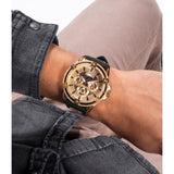 Guess King Quartz Crystals Gold Dial Black Silicone Strap Watch For Men - GW0537G2 Authentic Buy Shop Now