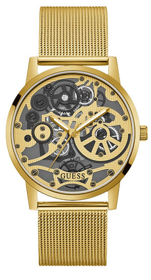 Guess Gadget Gold Dial Gold Mesh Bracelet Watch for Men - GW0538G2 Authentic Buy Shop Now
