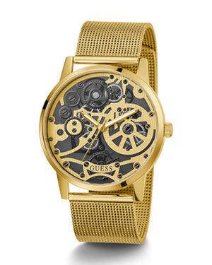 Guess Gadget Gold Dial Gold Mesh Bracelet Watch for Men - GW0538G2 Authentic Buy Shop Now
