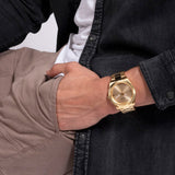 Guess Connoisseur Analog Gold Dial Gold Steel Strap Watch For Men - GW0542G2 Authentic Buy Shop Now