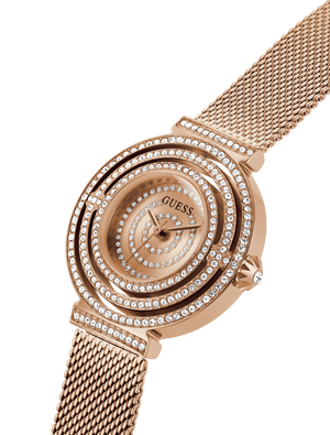 Guess Dream Crystals Rose Gold Dial Rose Gold Mesh Bracelet Watch For Women - GW0550L3 Authentic Buy Shop Now