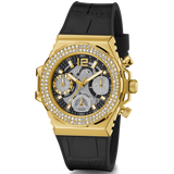 Guess Fusion Chronograph Black Dial Black Leather Strap Watch For Women - GW0553L4 Authentic Buy Shop Now