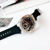 Guess Headline Chronograph Grey Dial Black Rubber Strap Watch for Men - GW0571G1 Authentic Buy Shop Now