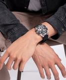 Guess Headline Chronograph Grey Dial Black Rubber Strap Watch for Men - GW0571G1 Authentic Buy Shop Now