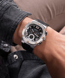 Guess Headline Chronograph Grey Dial Black Rubber Strap Watch for Men - GW0571G1 Authentic Buy Shop Now