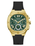 Guess Headliner Multifunction Green Dial Black Silicone Strap Watch For Men - GW0571G3 Authentic Buy Shop Now