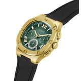 Guess Headliner Multifunction Green Dial Black Silicone Strap Watch For Men - GW0571G3 Authentic Buy Shop Now