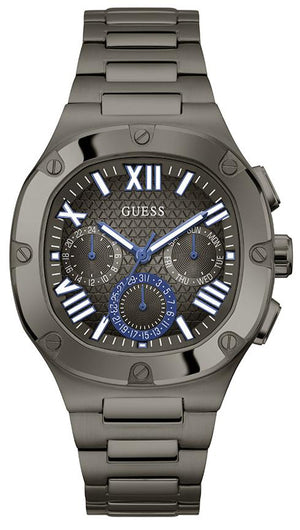 Guess Headliner Quartz Black Dial Grey Steel Strap Watch For Men - GW0572G5 Authentic Buy Shop Now
