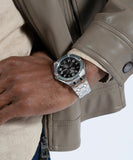 Guess Asset Quartz Black Dial Silver Steel Strap Watch For Men - GW0575G1 Authentic Buy Shop Now