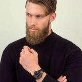 Guess Asset Quartz Black Dial Black Steel Strap Watch For Men - GW0575G3 Authentic Buy Shop Now