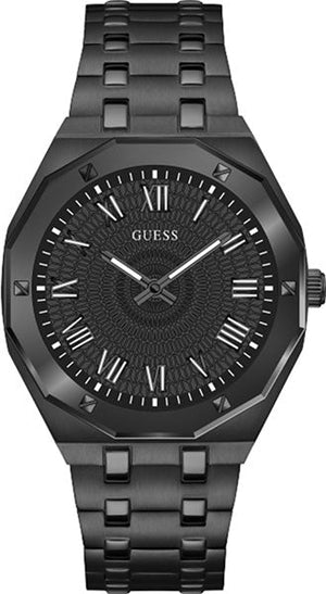 Guess Asset Quartz Black Dial Black Steel Strap Watch For Men - GW0575G3 Authentic Buy Shop Now