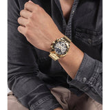 Guess Continental Chronograph Black Dial Gold Mesh Strap Watch For Men - GW0582G2 Authentic Buy Shop Now