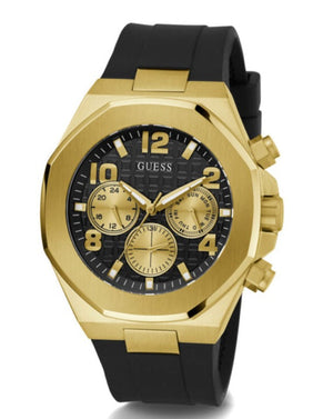 Guess Empire Chronograph Quartz Black Dial Black Silicon Strap Watch For Men - GW0583G2 Authentic Buy Shop Now