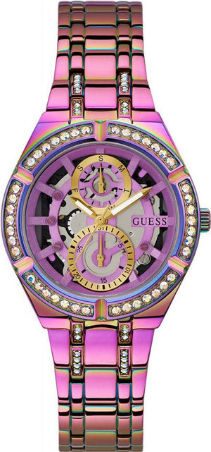 Guess Allara Quartz Purple Dial Purple Steel Strap Watch For Women - GW0604L4 Authentic Buy Shop Now