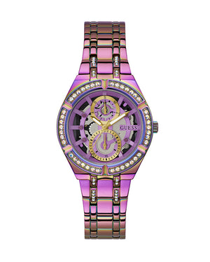 Guess Allara Quartz Purple Dial Purple Steel Strap Watch For Women - GW0604L4 Authentic Buy Shop Now