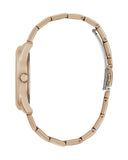 Guess Cubed Analog Black Dial Rose Gold Steel Strap Watch For Women - GW0607L3 Authentic Buy Shop Now