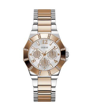 Guess Sunray Multifunction Crystals Silver Dial Two Tone Steel Strap Watch For Women - GW0616L3 Authentic Buy Shop Now