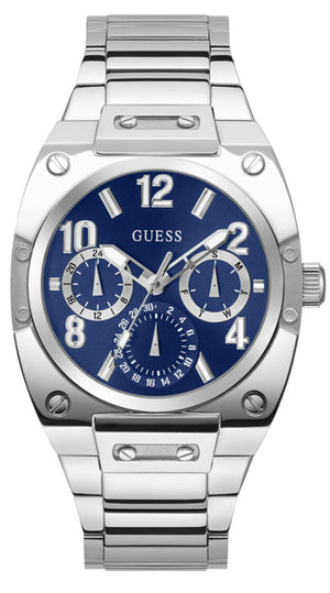 Guess Prodigy Chronograph Blue Dial Silver Steel Strap Watch For Men - GW0624G1 Authentic Buy Shop Now