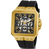 Guess Leo Multifunction Black Dial Black Silicone Strap Watch For Men - GW0637G2 Authentic Buy Shop Now