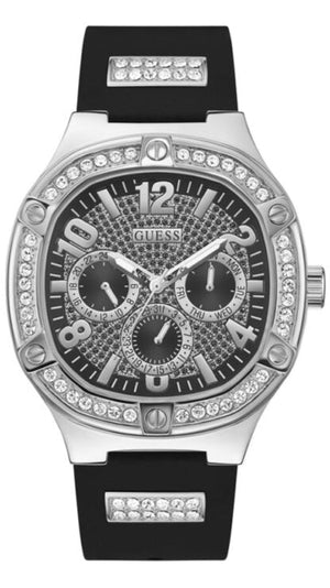 Guess Duke Crystals Black Dial Black Silicone Strap Watch For Men - GW0641G1 Authentic Buy Shop Now