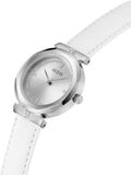 Guess Rumour Silver Dial White Leather Strap Watch For Women - GW0689L1 Authentic Buy Shop Now