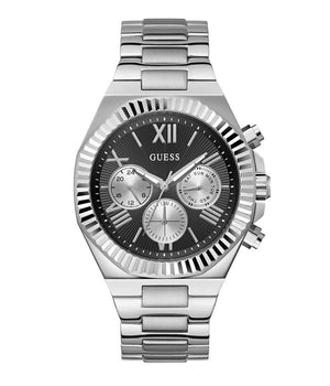 Guess Equity Analog Black Dial Silver Steel Strap Watch For Men - GW0703G1 Authentic Buy Shop Now