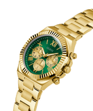 Guess Equity Analog Green Dial Gold Steel Strap Watch For Men - GW0703G2 Authentic Buy Shop Now