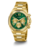 Guess Equity Analog Green Dial Gold Steel Strap Watch For Men - GW0703G2 Authentic Buy Shop Now