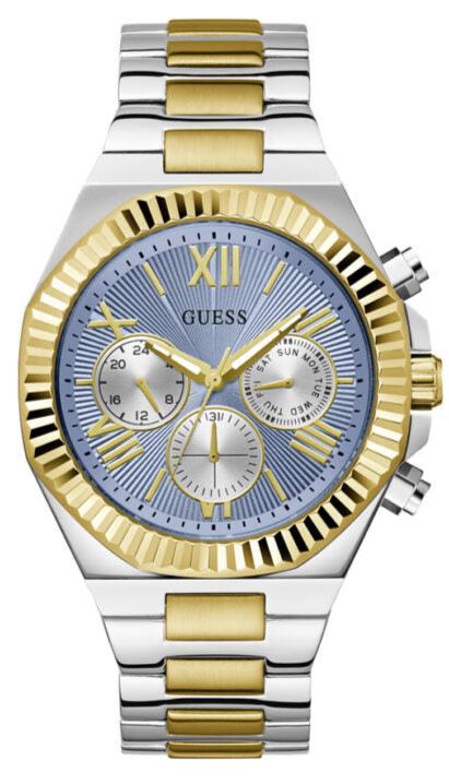 Guess Equity Analog Blue Dial Two Tone Steel Strap Watch For Men - GW0703G3 Authentic Buy Shop Now