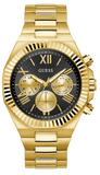 Guess Equity Multifunction Black Dial Gold Steel Strap Watch For Men - GW0703G5 Authentic Buy Shop Now