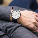 Emporio Armani Renato White DIal Blue Leather Strap Watch For Men - AR11119 Authentic Buy Shop Now