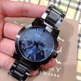 Burberry The City Navy Blue Dial Black Steel Strap Watch for Men - BU9365 Authentic Buy Shop Now