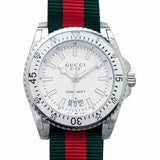 Gucci Dive White Dial Red & Green Nylon Strap Watch For Men - YA136207 Authentic Buy Shop Now