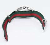 Gucci Dive Black Dial Red & Green Nylon Strap Watch For Men - YA136209 Authentic Buy Shop Now