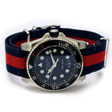 Gucci Dive Black Dial Red & Blue Nylon Strap Watch For Men - YA136210 Authentic Buy Shop Now