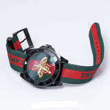 Gucci Dive Green & Red Dial Green & Red Nylon Strap Watch For Men - YA136216 Authentic Buy Shop Now