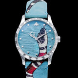 Gucci G Timeless Quartz Blue Dial Blue Leather Strap Watch For Men - YA1264080 Authentic Buy Shop Now