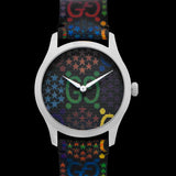 Gucci G Timeless Quartz Black Dial Black Leather Strap Watch For Women - YA1264146 Authentic Buy Shop Now