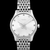Gucci G Timeless Quartz Silver Dial Silver Steel Strap Watch For Women - YA1264153 Authentic Buy Shop Now