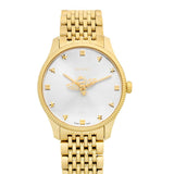 Gucci G Timeless Quartz Silver Dial Gold Steel Strap Watch For Women - YA1264155 Authentic Buy Shop Now