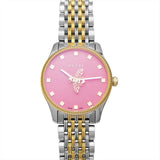 Gucci G Timeless Quartz Pink Dial Two Tone Steel Strap Watch For Women - YA1265030 Authentic Buy Shop Now