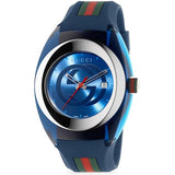 Gucci Sync XXL Quartz Blue Dial Blue Rubber Strap Watch For Men - YA137104 Authentic Buy Shop Now