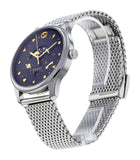 Gucci G-Timeless Motifs Moon Phase Blue Dial Silver Mesh Bracelet Watch For Men - YA126328 Authentic Buy Shop Now