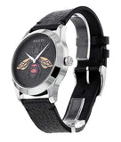 Gucci G Timeless Bee Black Dial Black Leather Strap Watch For Women - YA1264067 Authentic Buy Shop Now